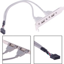 Liscop 1 Adet 2 Port Usb2.0 Arka Panel Genişletme Braketi - Anakart USB Başlık Adaptörü (Yurt Dışından)