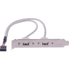 Liscop 1 Adet 2 Port Usb2.0 Arka Panel Genişletme Braketi - Anakart USB Başlık Adaptörü (Yurt Dışından)