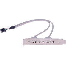 Liscop 1 Adet 2 Port Usb2.0 Arka Panel Genişletme Braketi - Anakart USB Başlık Adaptörü (Yurt Dışından)