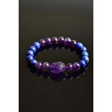 Safnaturel Ametist - Lapis Doğal Taş Tasarım Bileklik