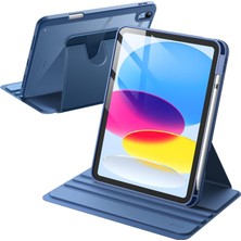 Five-E Apple iPad 10. Nesil 10.9 (2022) Yatay ve Dikey Dönebilen Standlı Kalem Şarjına Uygun Darbe Dayanıklı Thermix Kılıf A2696 A2757 A2777 A3162