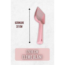 Pawdaz Qum Küreği - Büyük Delikli Büyük Kum Küreği Iri Taneli Kedi Kumları Için (Pembe)