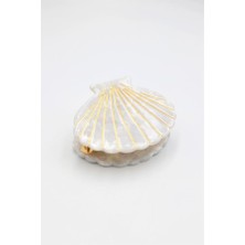 Öfi Deniz Kabuğu Kemik Tırmık Toka - Beyaz