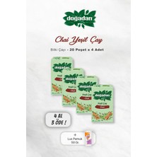 Doğadan 4'lü  Yeşil Çay Chai Poşet Bardak Çay + Pamuk