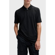 Hugo Pamuk Karışımlı Fermuarlı Polo Yaka T Shirt Erkek Polo Yaka T Shirt 50496003 001