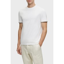 Boss Bisiklet Yaka Regular Fit Pamuklu Jarse T Shirt Erkek T Shirt 50501097 100