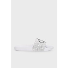 Calvin Klein Logolu Düz Terlik YW0YW0140701W Bayan Terlik YW0YW01407 01W