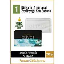 Olivos %100 Doğal Zeytinyağlı Parfüm Serisi Amazon Ferahlığı Kokulu Zeytinyağı Katı Sabun Nem Dengeleyici 250 gr