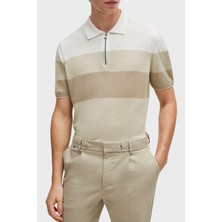 Boss Keten Karışımlı Fermuarlı Polo Yaka Kazak Erkek Kazak 50511750 271