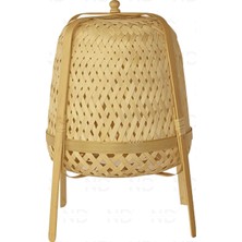 Naturel Home Knixhult Bohem Bambu Masa Lambası, Yer Lambası 35 CM - İskandinav, Modern, Rattan, Aydınlatma
