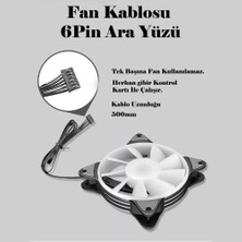 Coolmoon 12CM Rgb Kasa Fanı Işıklı Renkli Fan 6 Pin Bağlantı