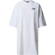 The North Face Kadın Oversize T-Shirt Elbise Beyaz Nefes Alabilir Kumaş ile Rahat Kullanım