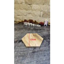 Marble Center Kırmızı Traverten 6gen Doğal Taş Tencere Altlığı  - Tava Altlığı - Nihale - Çaydanlık Altlığı 3 Adet