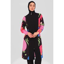 Alfasa Sakura Desenli Uzun Tesettür Mayo