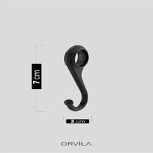 Orvila Siyah Metal Mutfak ve Banyo Askısı 6 Kancalı Askı Demiri 56 cm Çubuk