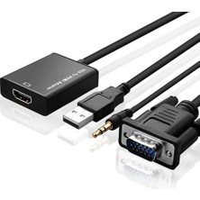 Concord Htv VGA HDMI Aktif Dönüştürücü VGA To HDMI Kablolu VGA Erkek HDMI Dişi VGA In HDMI Out Converter