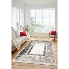 Evdeya Dijital Kaymaz Yıkanabilir Renkli Klasik Desen Yolluk Salon Halısı, Klasik-08-Vizon,