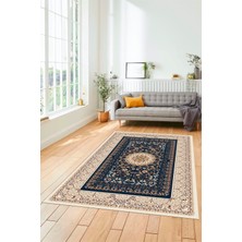 Evdeya Şık Klasik Desen Dijital Kaymaz Taban Yıkanabilir Yolluk Mutfak Salon Halısı, Klasik-14-Krem,