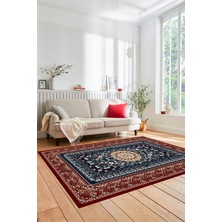 Evdeya Şık Klasik Desen Dijital Kaymaz Taban Yıkanabilir Yolluk Mutfak Salon Halısı, Klasik-14-Bordo,