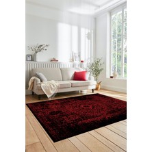 Evdeya Renkli Klasik Desen Dijital Kaymaz Taban Yıkanabilir Yolluk Mutfak Salon Halısı, Klasik-12-Bordo,