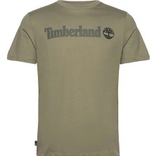 Timberland Linear Logo Erkek Haki Yuvarlak Yaka Tişört