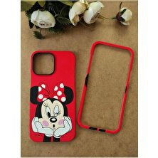 Kristal Teknoloji iPhone 13 Uyumlu Mini Mouse Desenli 360 Ön Arka Full Korumalı  Kılıf