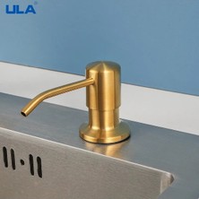 Xiaobaoyu A61220GN-ULA Altın Mutfak Lavabo Sıvı Sabunluk Sıvı Sabun Şişesi Lavabo Montaj Paslanmaz Çelik Kafa El Basın Dağıtıcı Şişe (Yurt Dışından)