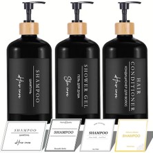 Xiaobaoyu Bottle-C-Matte Boş Şampuan Şişesi Bambu Pompa Şampuan Dispenseri Şişe Vücut Yıkama Losyonu El Sabunu Dağıtma Şişesi Banyo Sabunluk (Yurt Dışından)