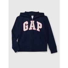 Gap Kız Çocuk Lacivert Gap Logo Fransız Havlu Kumaş Sweatshirt