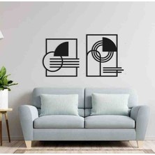 HomeArt Nepa 2'li Geometrik Metal Duvar Tablosu