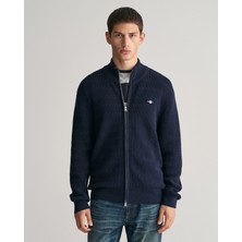 Gant Erkek Lacivert Regular Fit Fermuarlı Logolu Hırka 8030200.433