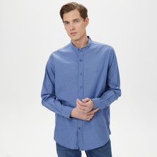 Nautica Erkek Mavi Classic Fit Keten Gömlek W45457T.4MY