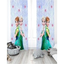 Rual Kids Çocuk&bebek Odası Perde Karlı Elsa Desenli Çocuk Odası Perdesibeyaz