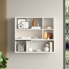 L'occi Concept Leena Duvar Rafı Kitaplık Kapaklı Beyaz La5-W