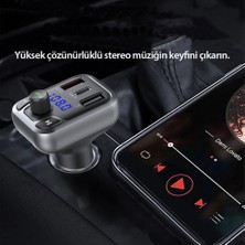 Ghk Tech Bluetooth Usb3.0 ve Type C Pd Hızlı Şarj Fm Transmitter