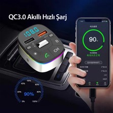 Ghk Tech Bluetooth Usb3.0 ve Type C Pd Hızlı Şarj Fm Transmitter