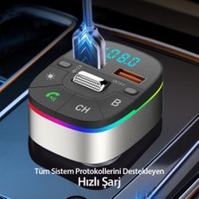 Ghk Tech Bluetooth Usb3.0 ve Type C Pd Hızlı Şarj Fm Transmitter