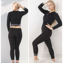 KORSEFABRİKA Trend Mood STORE Uzun Kollu Fermuarlı Sauna-Termal Üst ve Tayt Takım