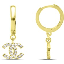 Parmas Design C Tasarım Sallantılı 925 Ayar Gümüş Kadın Küpe