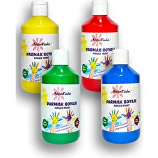 Bloomkiddies Yıkanabilir Parmak Boya 4'lü Set 1 (4X300 ml Şişe)