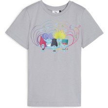 Puma Baskılı Gri Erkek T-Shirt 62481663-PUMA x Trolls Tee