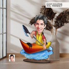 Bk Gift Kişiye Özel Kano Karikatürlü Büyük Boy Ahşap Biblo-2 Arkadaşa Hediye , Sevgiliye Hediye, Kişiye Özel Biblolar