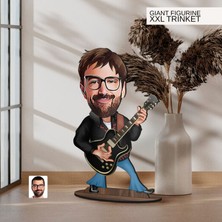Bk Gift Kişiye Özel Rock And Roll Karikatürlü Büyük Boy Ahşap Biblo-1 Arkadaşa Hediye , Sevgiliye Hediye, Kişiye Özel Biblolar