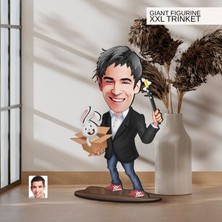 Bk Gift Kişiye Özel Sihirbaz Karikatürlü Büyük Boy Ahşap Biblo-1 Arkadaşa Hediye , Sevgiliye Hediye, Kişiye Özel Biblolar