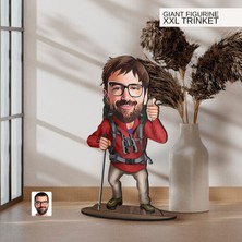 Bk Gift Kişiye Özel Gezgin Karikatürlü Büyük Boy Ahşap Biblo-1 Arkadaşa Hediye , Sevgiliye Hediye, Kişiye Özel Biblolar
