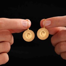 Sembol Gold 14 Ayar Altın Çeyrekli Küpe