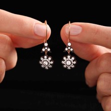 Sembol Gold Elmas Montürlü 14 Ayar Rose Altın Küpe