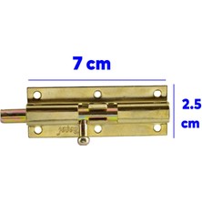 Badem10 Küçük Mavzer Sürgü Sürgülü Sürgüsü Kilit Sarı 25X70 mm Kapı Pencere Emniyet Kilidi Metal Prinç Sarı