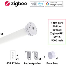 Novato Şarjlı Kumandalı Zigbee Stor Perde Motoru