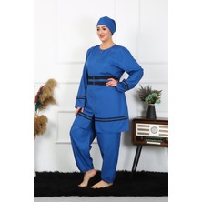 Akbeniz Büyük Beden Tesettür Mayo 7XL-8XL-9XL-10XL Indigo 55010